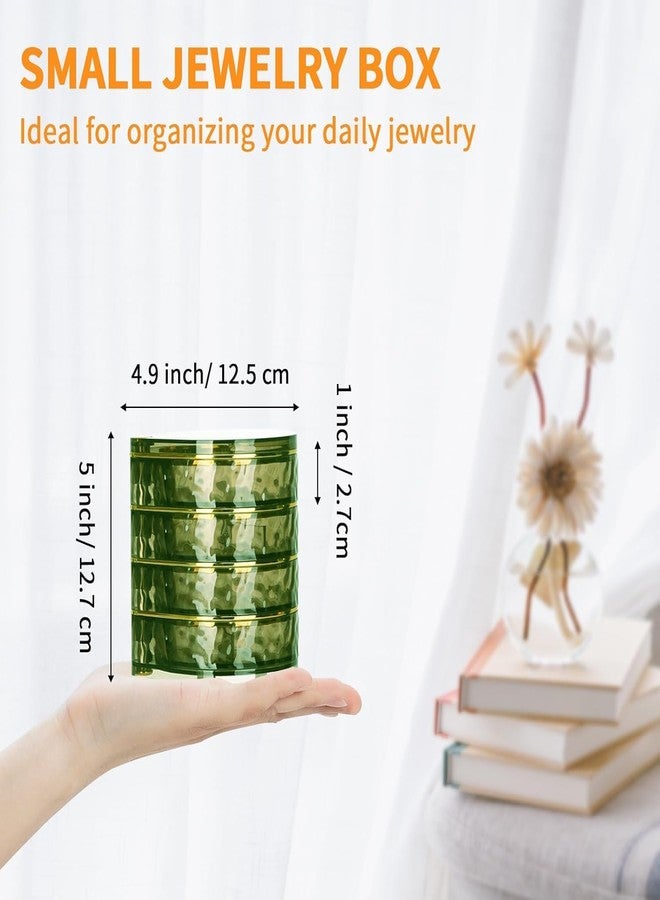 waqif 4-Layers Rotating Jewelry Organizer - Decorative Jewelry Box with Fabric Lining, Transparent Storage Box for Rings, Earrings, Necklaces, Bracelets, Cosmetics and Hair Accessories - Image 3