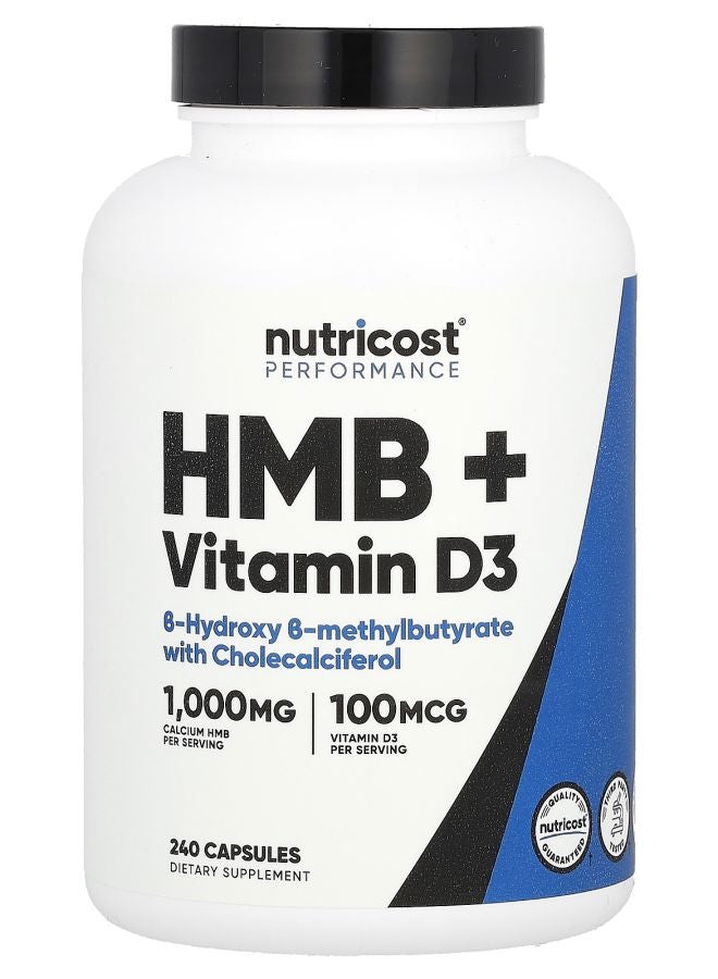 Nutricost Performance HMB + Vitamin D3 240 Capsules