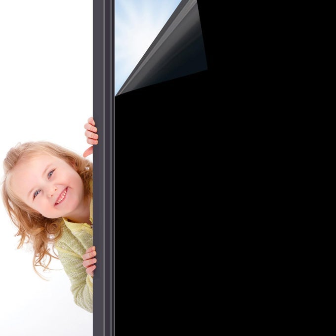 BLACKOUT WINDOW FILM PRIVACY BLACK FROSTED PRIVACY FILM FOR GLASS WINDOWS WINDOW BLACKOUT MATERIAL FILM BLACK OUT WINDOW COVER FOR LIVING ROOM AND OFFICE 90X400 CM