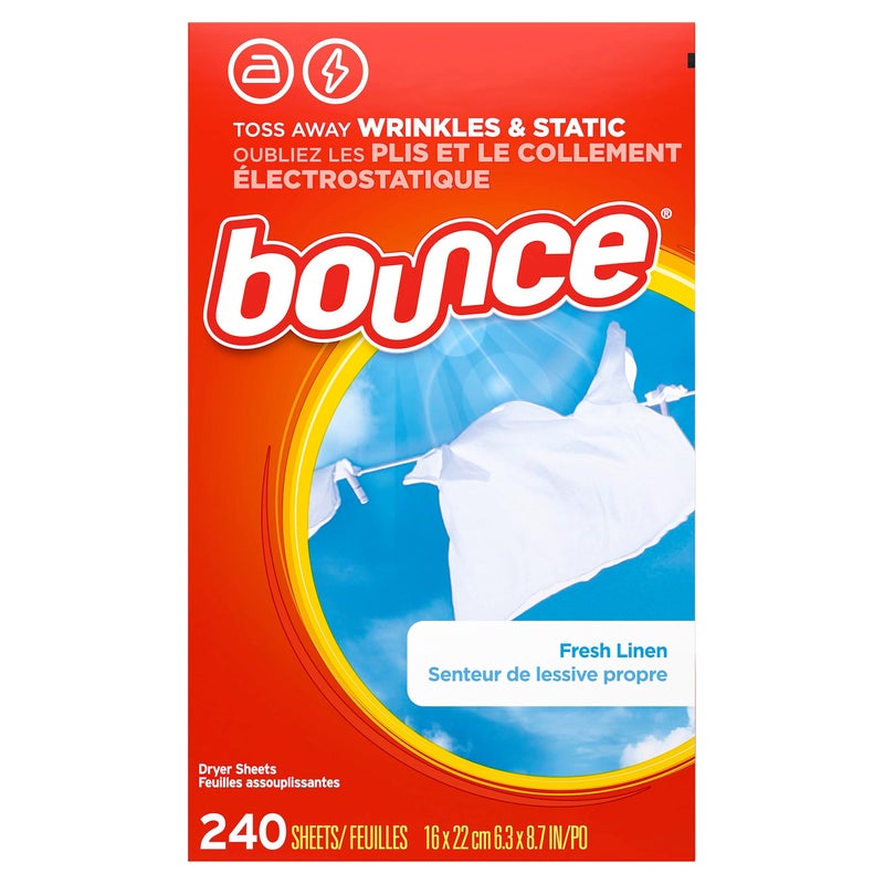 Bounce Dryer Sheets Laundry Fabric Softener, Fresh Linen Scent, 240 Count - Image 3