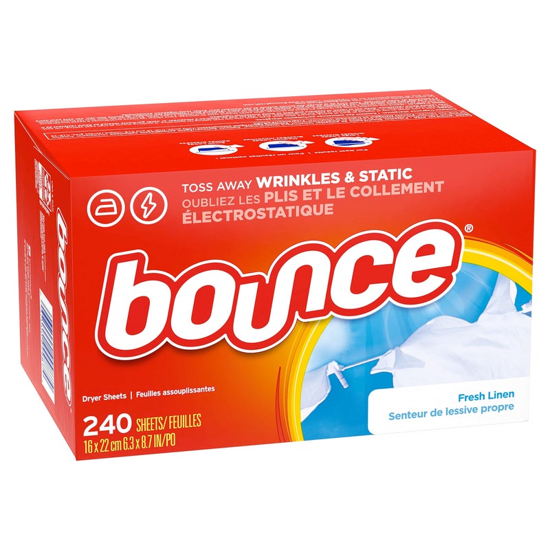 Bounce Dryer Sheets Laundry Fabric Softener, Fresh Linen Scent, 240 Count - Image 2