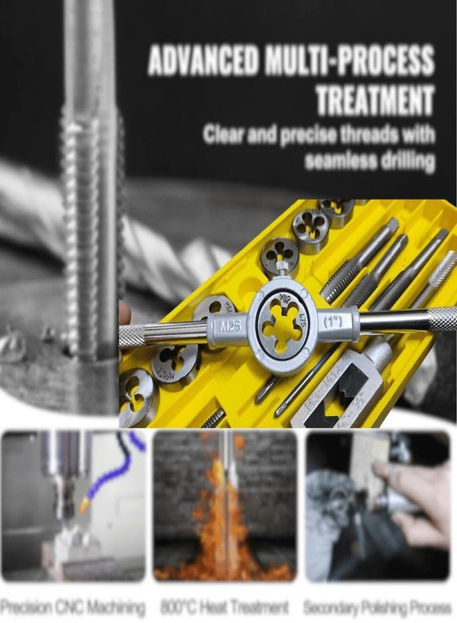 A AND S Tools A&S TOOLS SHOP@ Practical/set Metric Handle Taps Dies Sets Kits Screw Thread Taps Carbon Steel M3-M12 Taps Dies Wrench Screw (20 Pic) - Image 5