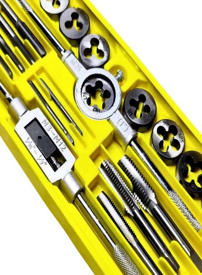 A AND S Tools A&S TOOLS SHOP@ Practical/set Metric Handle Taps Dies Sets Kits Screw Thread Taps Carbon Steel M3-M12 Taps Dies Wrench Screw (20 Pic) - Image 2