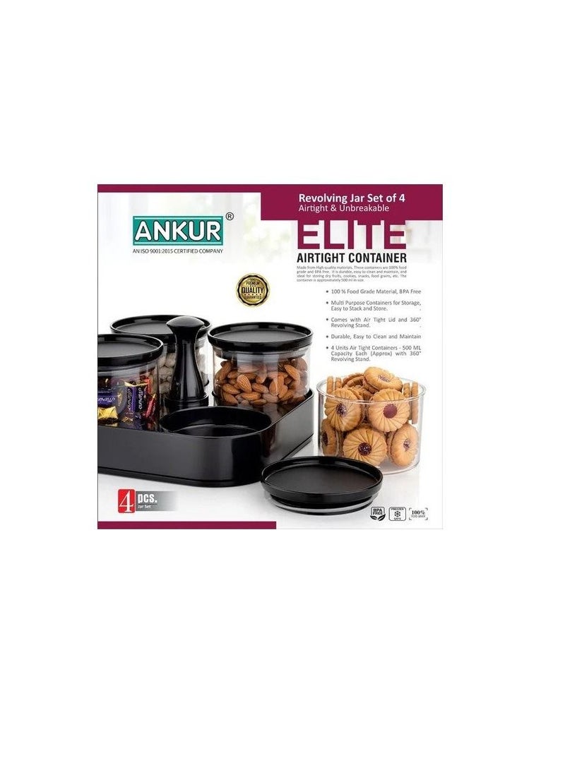 ANKUR Plastic Circuler Revolving Container Set,Shelves:4 Size - Image 1