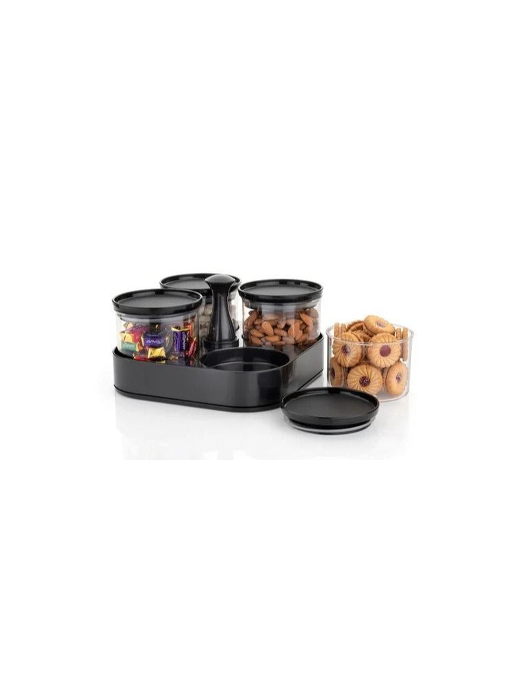 ANKUR Plastic Circuler Revolving Container Set,Shelves:4 Size - Image 2
