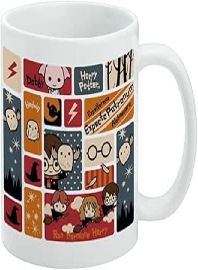 GRAPHICS & MORE Harry Potter Cute Chibi Pattern Ceramic Coffee Mug, Novelty Gift Mugs for Coffee, Tea and Hot Drinks, 11oz, White