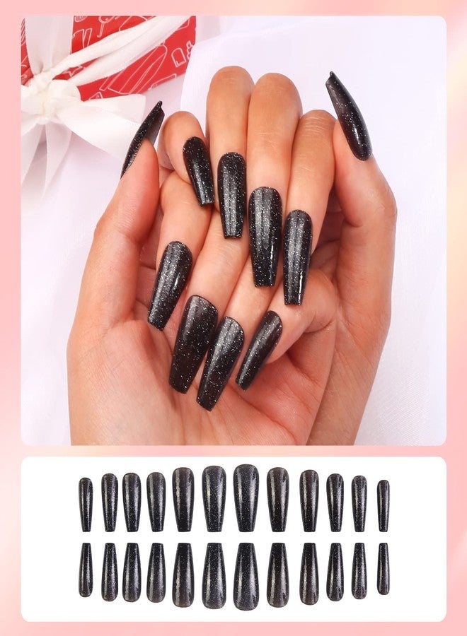 MLEN DIARY Press on Nails Coffin Medium Fake Nails Acrylic Full Cover Stick on Nails Valentines False Nails for Women and Girls (24 PCS) - Image 4