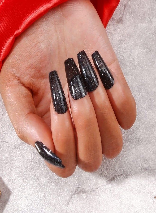 MLEN DIARY Press on Nails Coffin Medium Fake Nails Acrylic Full Cover Stick on Nails Valentines False Nails for Women and Girls (24 PCS) - Image 3