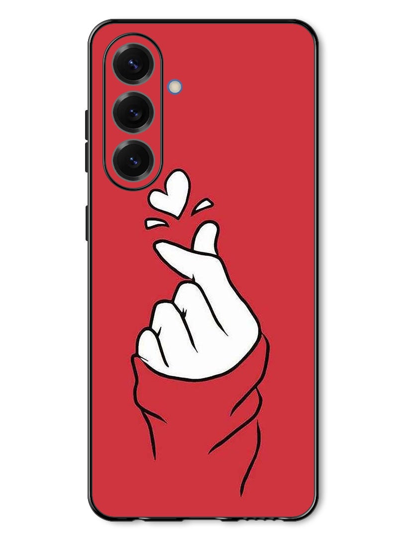 Theodor Case Compatible with Samsung Galaxy A37 Protection Shockproof Bumper Cover Snap Love Red - Image 1