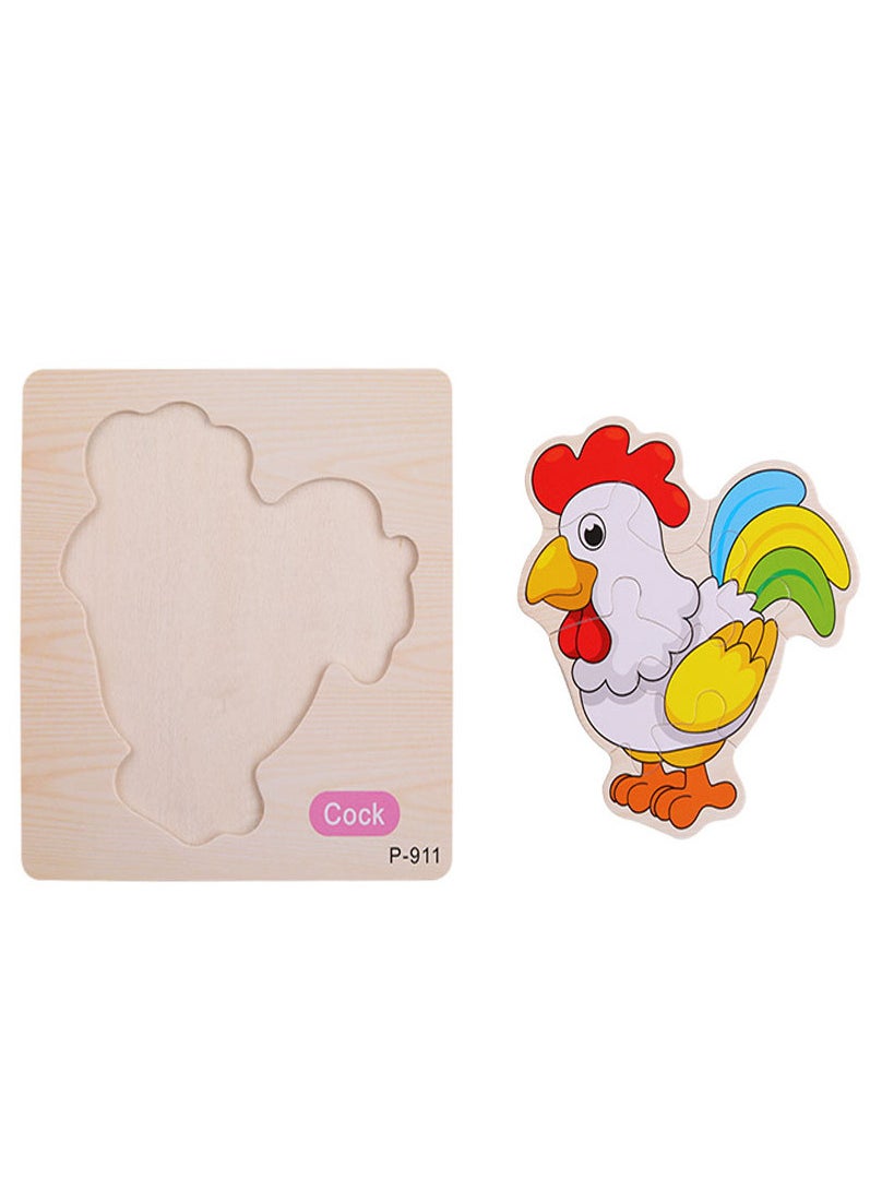 NQOOH - 9 Pieces Wooden Puzzles for Kids Colorful Shapes Toys for Early Learning Educational Gifts - Image 1
