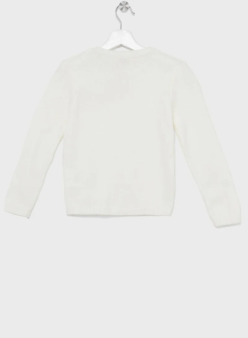 JUNE Kids Cherry Embroidered Sweater