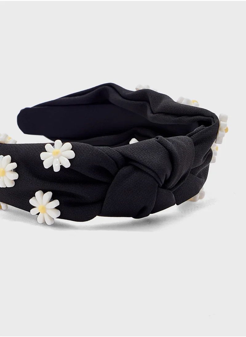 Ginger Embellished Daisy  Floral Headband