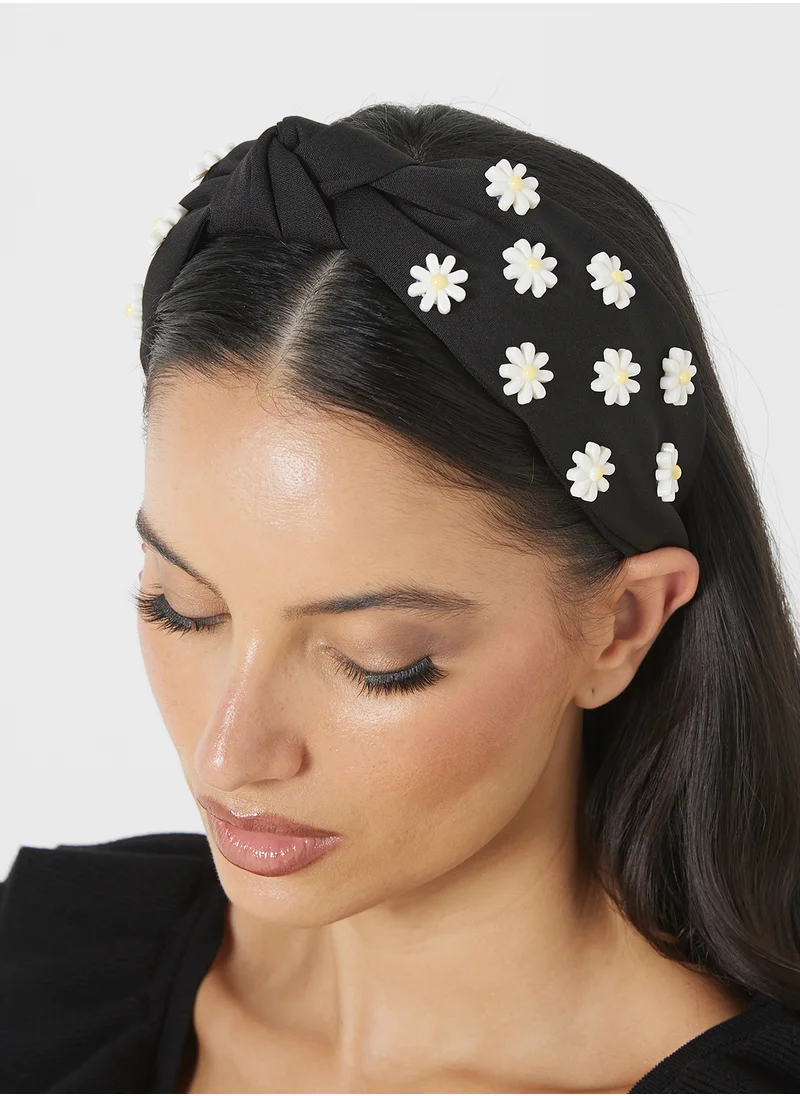 Ginger Embellished Daisy  Floral Headband