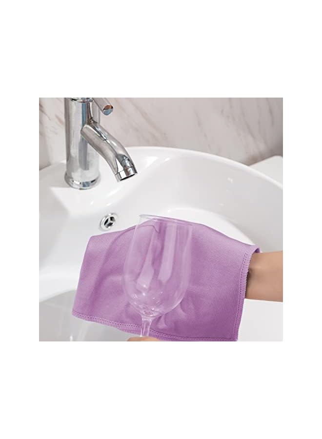 promass 6 Pack Microfiber Glass Cleaning Cloth, 16 Inch X 16 Inch, Lint Free Quickly Clean Window, Glasses, Windshields, Mirrors, and Stainless Steel, Multicolor - Image 3