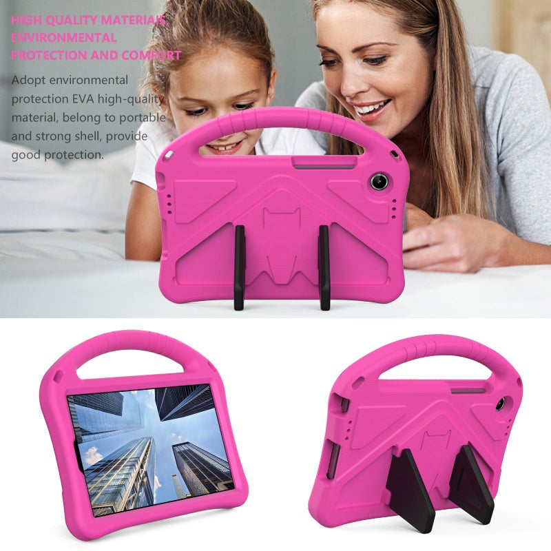 إيروريكس جراب EVA مقاوم للصدمات لجهاز Lenovo Tab One 8.7 2025 اللوحي مع حامل وحزام كتف (أحمر وردي) - Image 2