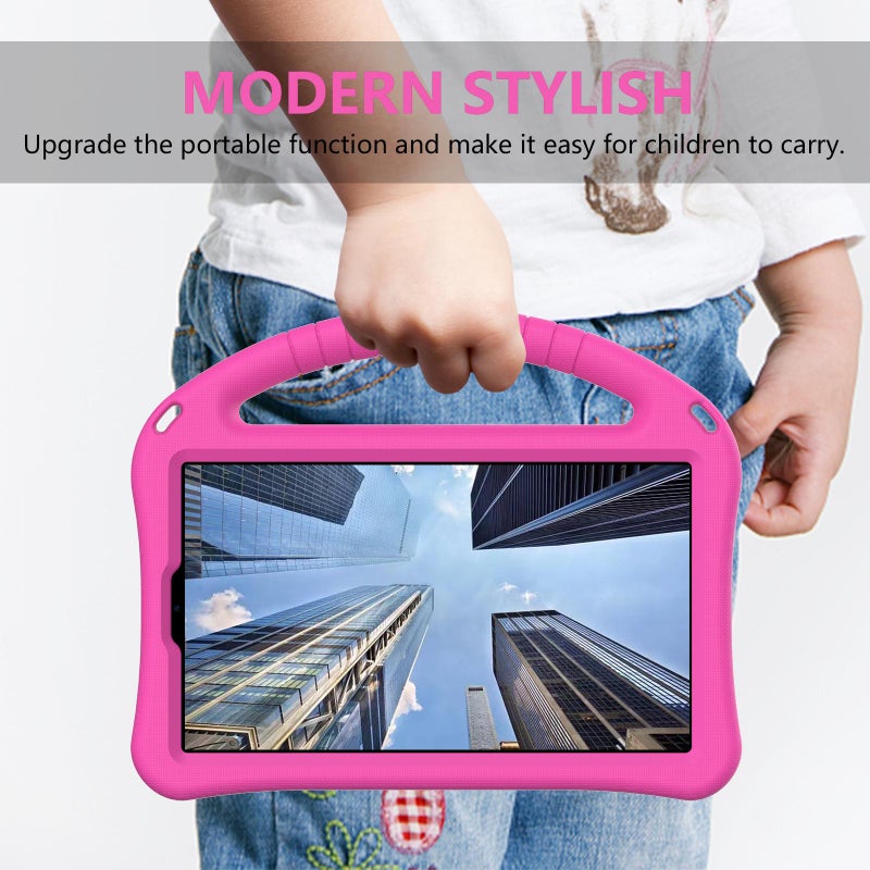 إيروريكس جراب EVA مقاوم للصدمات لجهاز Lenovo Tab One 8.7 2025 اللوحي مع حامل وحزام كتف (أحمر وردي) - Image 5