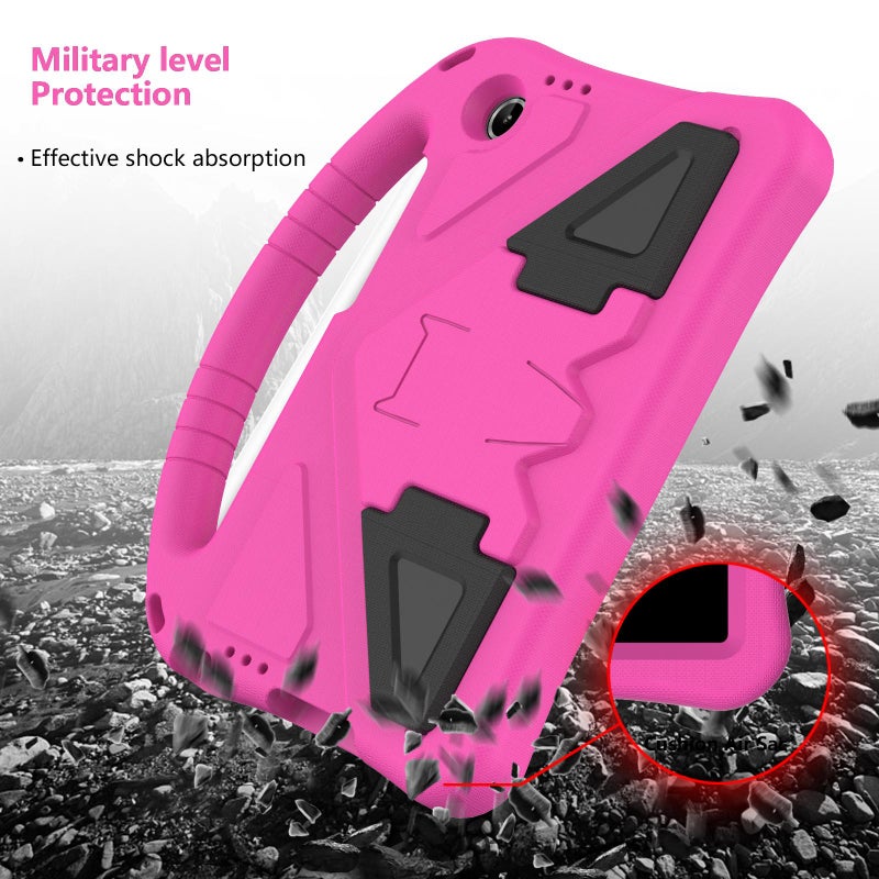 إيروريكس جراب EVA مقاوم للصدمات لجهاز Lenovo Tab One 8.7 2025 اللوحي مع حامل وحزام كتف (أحمر وردي) - Image 4