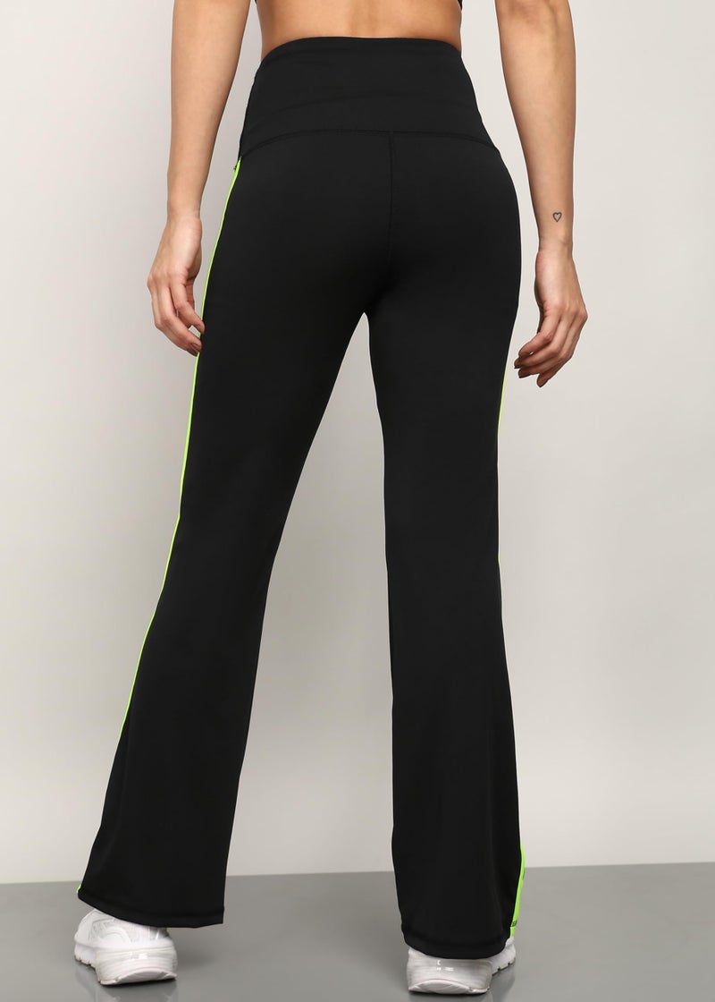 Rock Paper Scissors Premium Flare Gym Pants High Waist Stretchable Flared Leggings with Side Stripes Gym wear/Active Wear Tights Yoga Pants/Dance Womens Workout Tights Gym Tight - Image 3