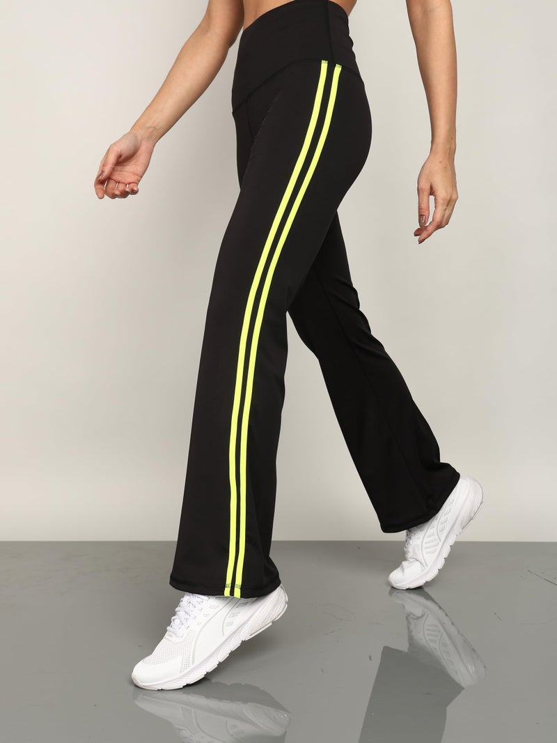 Rock Paper Scissors Premium Flare Gym Pants High Waist Stretchable Flared Leggings with Side Stripes Gym wear/Active Wear Tights Yoga Pants/Dance Womens Workout Tights Gym Tight - Image 4