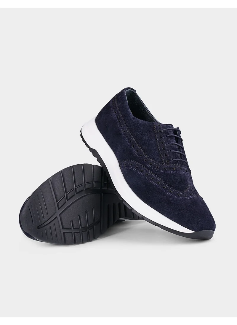 كاباني Leather Navy Blue Suede Men's Casual Shoes