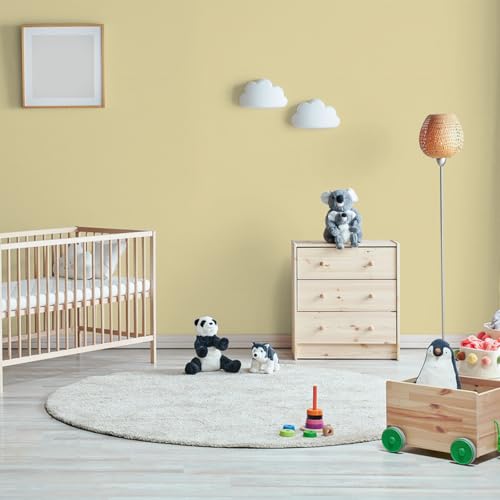 Abyssaly Light Yellow Wallpaper Solid Color Peel and Stick Wallpaper for Cabinet Self Adhesive and Removable Vinyl Wall Paper for Furniture,Bedroom, Kitchen, Drawer, Shelf Liner 15.71 in X 118 in - Image 5