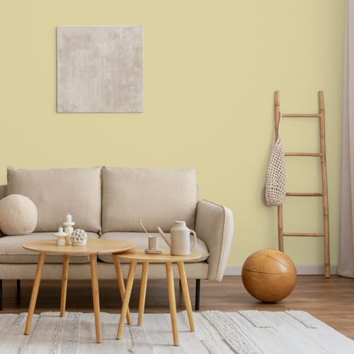 Abyssaly Light Yellow Wallpaper Solid Color Peel and Stick Wallpaper for Cabinet Self Adhesive and Removable Vinyl Wall Paper for Furniture,Bedroom, Kitchen, Drawer, Shelf Liner 15.71 in X 118 in - Image 3