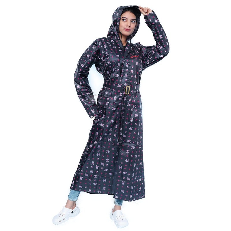 Rupa Rainsuit Women Waterproof PVC Raincoat with Hood & Carry Bag | Lightweight Rainwear for Women with Front Zip | Color May Vary | Standard Length | Pack of 1 - Image 5