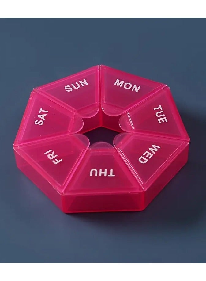 HarabiMed Organizer 7-Day Portable Pill Organizer Red - Waterproof, Moisture-Proof Medicine Case With Large Capacity For Vitamins, Fish Oil & Supplements - Travel-Friendly Storage Box - Image 3