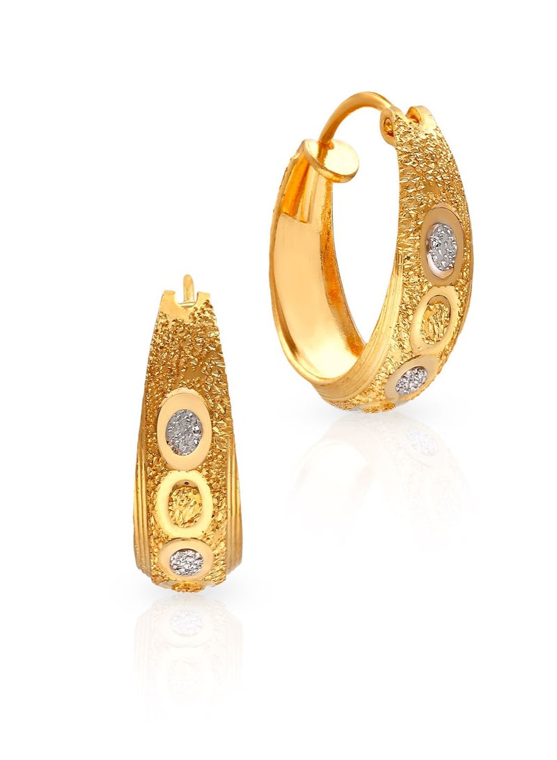 Malabar Gold and Diamonds 22 Karat 916 Purity Hoops & Bali Style Endless Hoop Earring for Women AIER198 - Image 1
