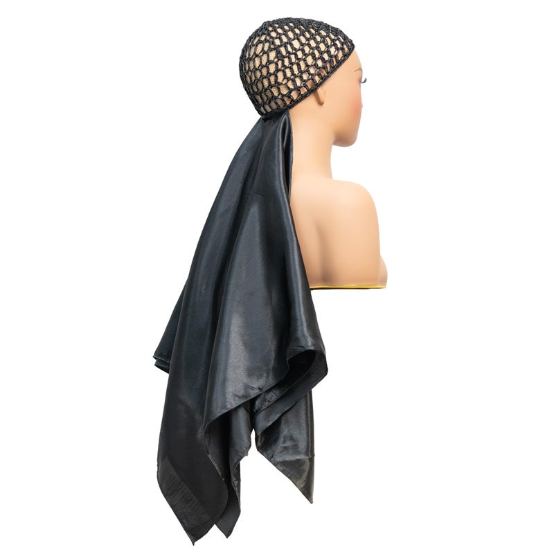 ROSEBONY Wrap Cap Hair Net with Scarf, Heatless Silk Press Hair Care, Shower Cap (color-7) - Image 2
