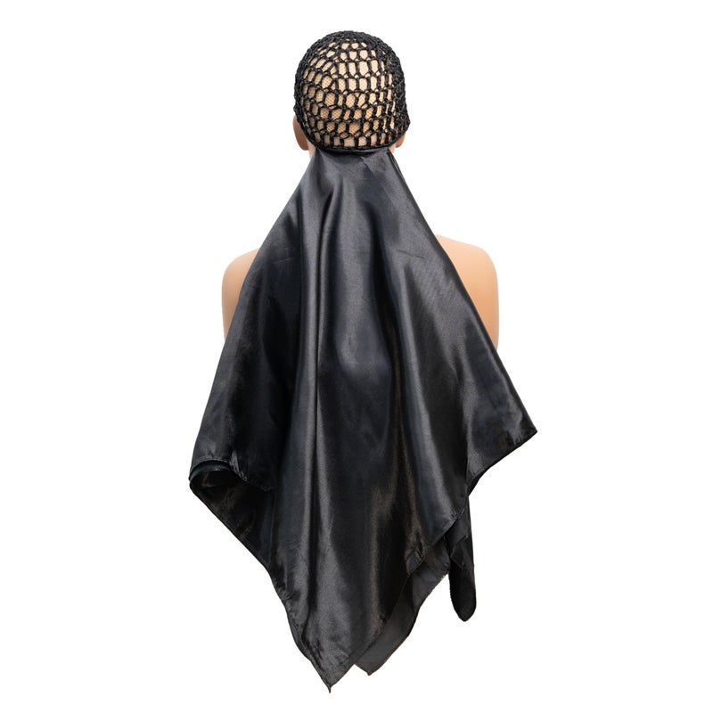 ROSEBONY Wrap Cap Hair Net with Scarf, Heatless Silk Press Hair Care, Shower Cap (color-7) - Image 1