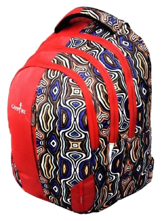 CAMPFIRE Fifty-Fifty Backpack 30 LTR Red Printed Backpack/Casual Bagpack/School Bag - Image 2