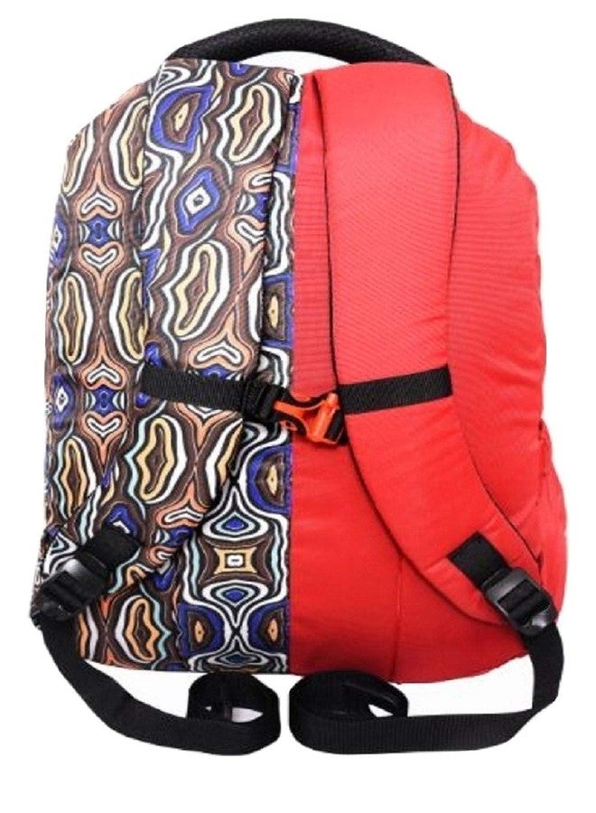 CAMPFIRE Fifty-Fifty Backpack 30 LTR Red Printed Backpack/Casual Bagpack/School Bag - Image 4