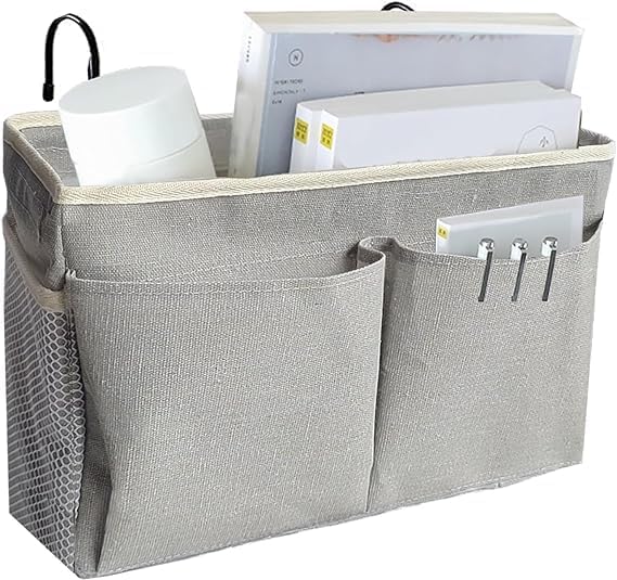 Swejos Swejos Bedside Caddy Bedside Hanging Storage Basket Bookshelf Nightstand Sofa Side Hanger Holder Bag Multi Function Organizer Caddy Bunk and Hospital Beds Dorm Rooms Bed Rails  - Image 1