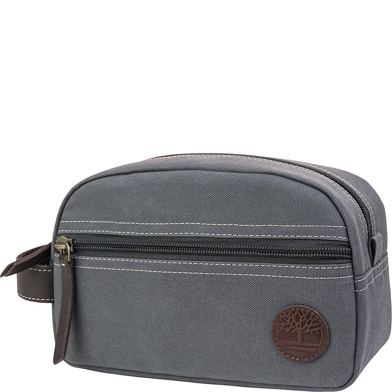 Timberland Men's Canvas Zipper Classic Travel Kit Grey - Image 1