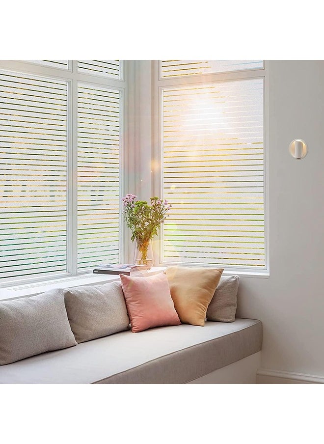 Arabest Window Privacy Film Blinds Frosted Glass Film Sun UV Blocking Static Adsorption Non-Adhesive Thermal Control Home Office Decorative Sticker Bathroom Door Covering (45*200cm)  - Image 2