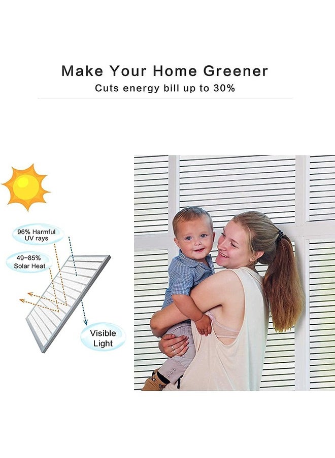 Arabest Window Privacy Film Blinds Frosted Glass Film Sun UV Blocking Static Adsorption Non-Adhesive Thermal Control Home Office Decorative Sticker Bathroom Door Covering (45*200cm)  - Image 3