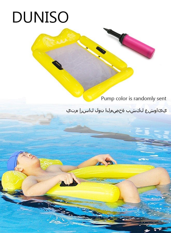 DUNISO Pool Floats Raft Inflatable Fabric Pool Float with Headrest Large Water Inflatable Pool Float for Swimming Pool with Pump Summer Swimming Pool Toys Party Supplies - Image 1