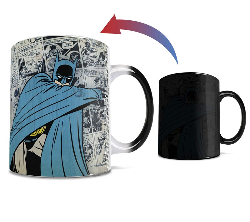 Morphing Mugs DC Comics Batman Retro Logo One 11 oz Color Changing Heat Sensitive Ceramic Mug Image Revealed When HOT Liquid Is Added