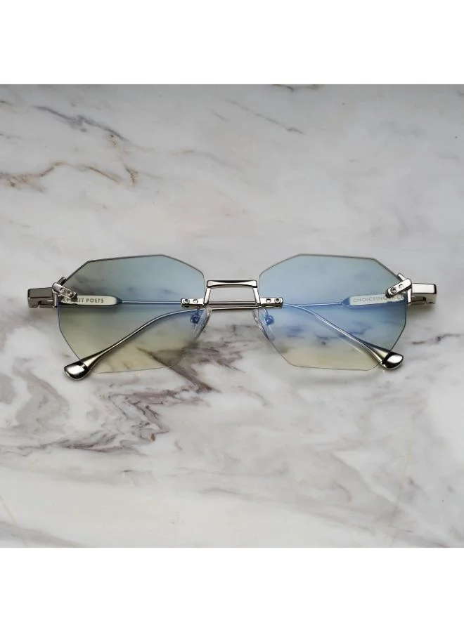  اكسبليست باوتس نظارات شمسية أنيقة للجنسين من إكسبليست بوويتس، تدرج فضي أخضر،