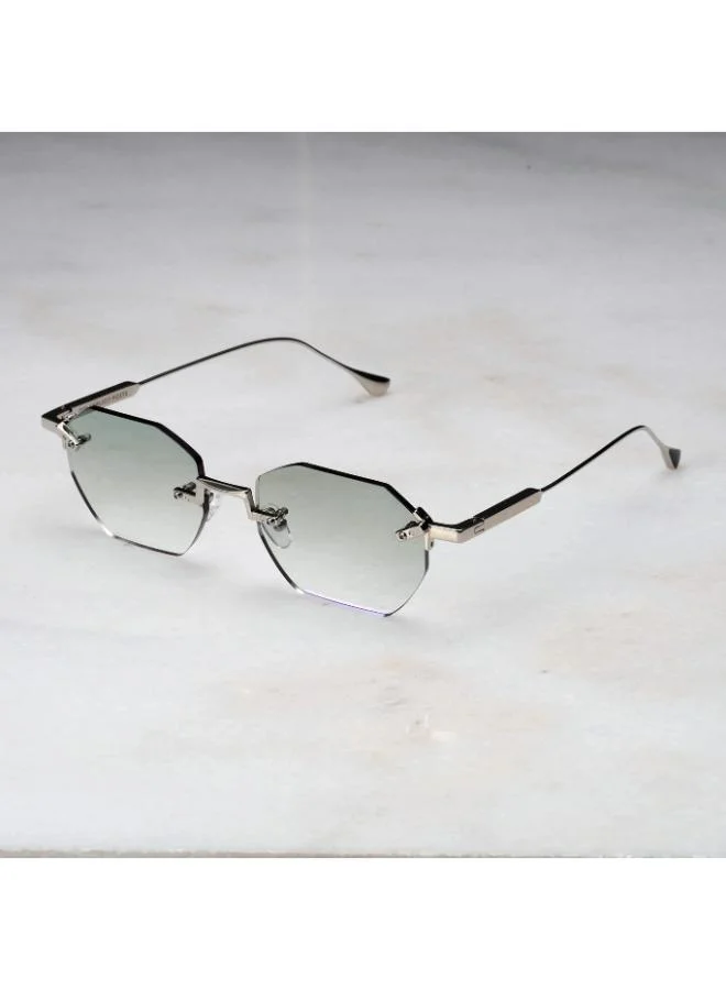  اكسبليست باوتس نظارات شمسية أنيقة للجنسين من إكسبليست بوويتس، تدرج فضي أخضر،