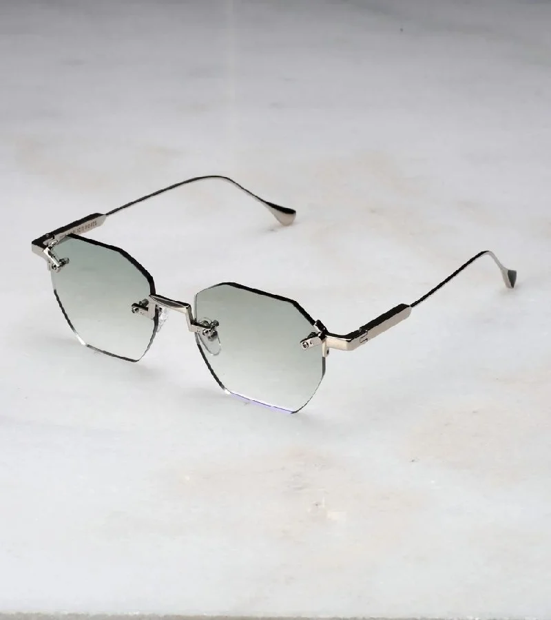 Explicit Poets Explicit Poets Unisex Nova Silver-Gradient Green Stylish Sunglasses, A23EP3