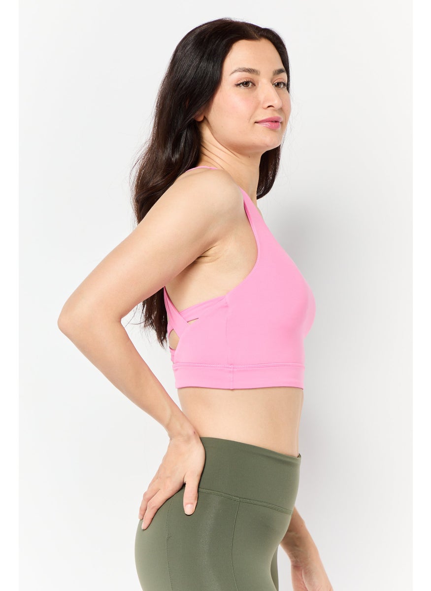 Cotton On Body Women Round Neck Sleeveless Plain Crop Tank Top, Pink  - Image 3