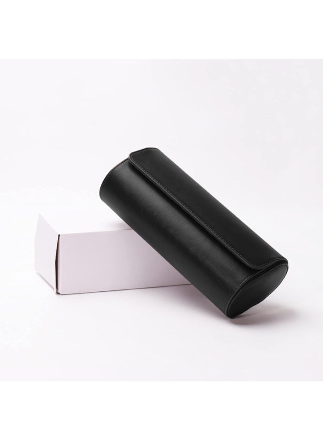 NANAO حافظة سفر للساعات 3 فتحات، صندوق ساعات من جلد PU للرجال، منظم ساعات لـ 3 ساعات، علبة ساعات مع وسائد قابلة للإزالة لتخزين/سفر الساعات (أسود) - Image 5