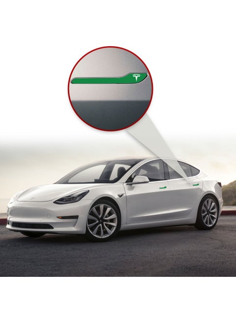 Tesla Model 3 - Specially Cut Tesla Logo Door Handle Sticker Set for Model Y (Set of 4)