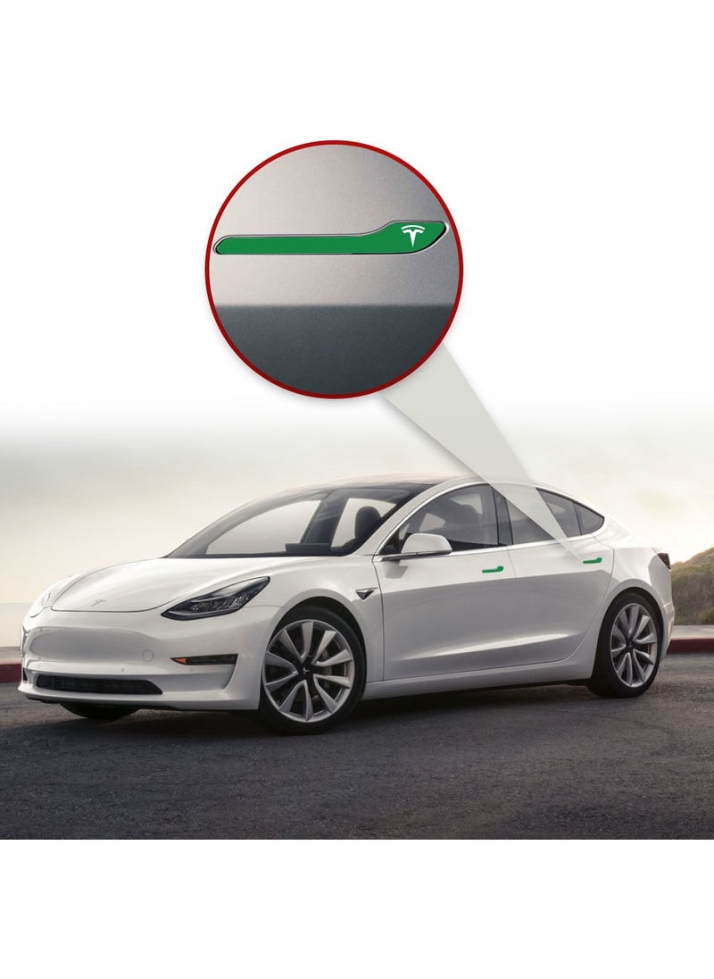 IPG - Tesla Model 3 - Specially Cut Tesla Logo Door Handle Sticker Set for Model Y (Set of 4) - Image 1