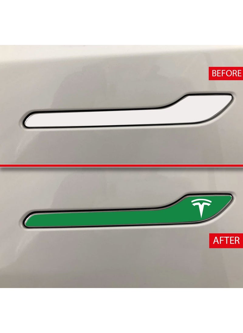IPG - Tesla Model 3 - Specially Cut Tesla Logo Door Handle Sticker Set for Model Y (Set of 4) - Image 1