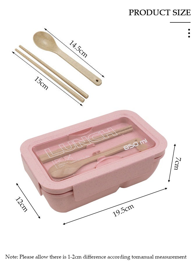 DUNISO Wheat Straw Microwave Compatible Lunch Box With Cutlery Healthy Food Container - Image 2