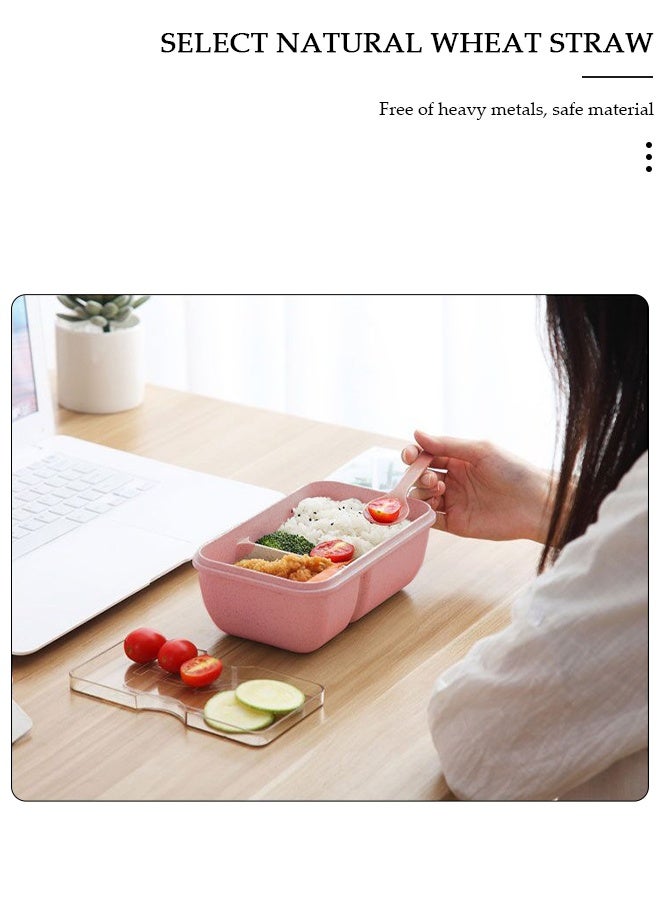 DUNISO Wheat Straw Microwave Compatible Lunch Box With Cutlery Healthy Food Container - Image 3