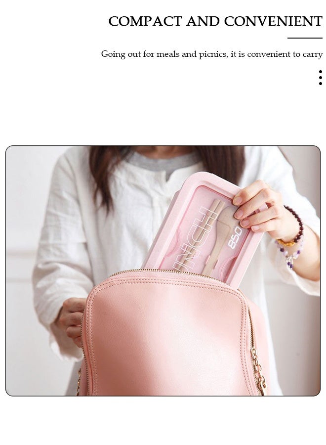 DUNISO Wheat Straw Microwave Compatible Lunch Box With Cutlery Healthy Food Container - Image 5